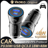 Cargador de teléfono para coche tipo C + USB Dual de carga rápida PD 30W + USB QC3.0 18W MAX para encendedor de coche, ranura para camión, adaptador Universal divisor - details 0