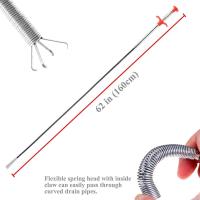 160cm, removedor de zumbadores de pelo Snake Drain, Ekstra Uzun Gerilebilir Pençe El Ulaşıcı, recolección de basura, Tıkaç Delik, Kanal, Lavabo, - details 1