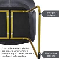 Terciopelo Sillon para Dormitorio Silla para Comedor Cocina Pata Metal Silla Sala de Estar Rosa Claro - details 36