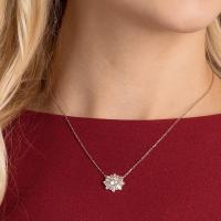 Collar de Cristal Chapado en Oro Rosa Plata Transparente Piedra de circón Collar con Je de Sol Joyería Regalo del Día DE LA Madre para Mujer - details 2