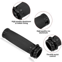 Manillar Universal para motocicleta, empuñaduras negras de 1 "para Harley y 25mm, Touring, Road King, Dyna, VRSC, Sportster XL, 883, 1200, XR, Softail - details 3