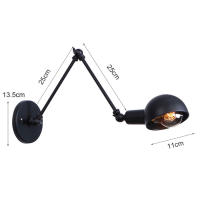 Lámpara de pared de Robot oscilante de doble brazo largo, candelabro de Metal Industrial Vintage, estilo Retro, L20/L30/l40 cm, negro, iluminación del hogar - details 4