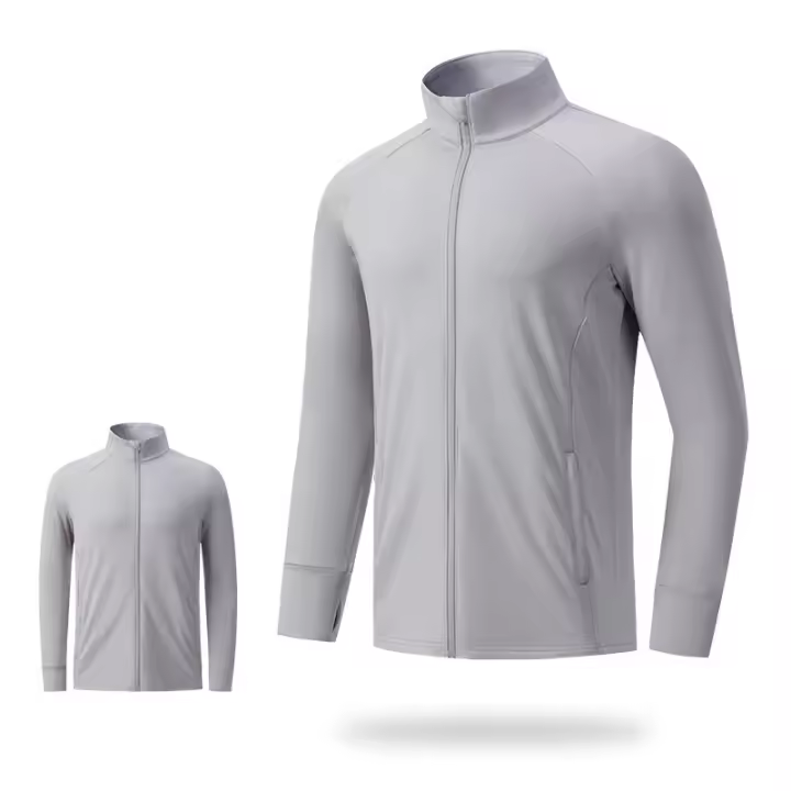 Chaqueta ligera con cremallera completa para hombre, camisa de manga larga con refrigeración, protección solar, ropa deportiva - 1