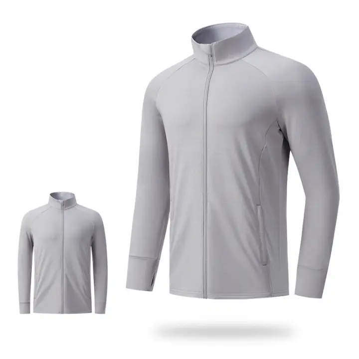 Chaqueta ligera con cremallera completa para hombre, camisa de manga larga con refrigeración, protección solar, ropa deportiva - 1