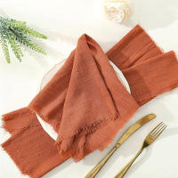 Elegante Pañuelos de Gasa de Algodón Retro 20 Pcs Lineno Burr para Boda, Fiesta, Comedor Diario - details 8