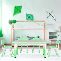 AuAg Juego de mesa multiactividad para niños de 5 piezas, escritorio de estudio para niños, juego de sillas de escritorio para niños, juego de mesa y 4 sillas para niños, altura ajustable - details 2