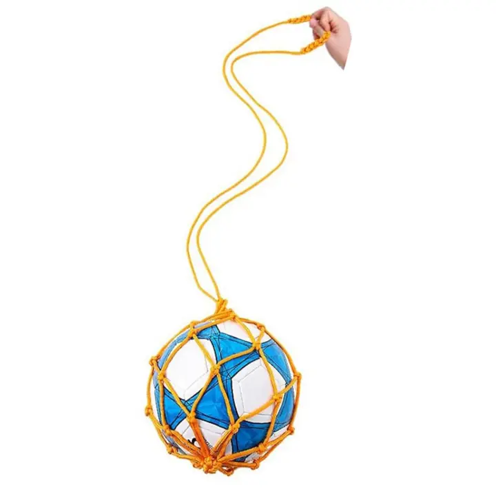 Bolsa de red amarilla para pelota de fútbol, bolsa de red para entrenamiento de fútbol, bolsa portátil para pelota (no incluye balón de fútbol) - 1
