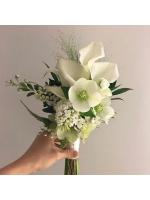 Bolas de Flor de Novia 5/10Pcs Flores Artificiales Blancas para Decoración de Fiesta de Bautizo en Casa Tacto Real de Lili de Calla - details 7