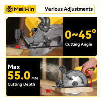 Sierra circular inalámbrica MELLWIN de 6 pulgadas sin escobillas 45 °   Máquina de corte multifunción con ajuste de ángulo para juego de pines de batería Makita de 18V - details 5
