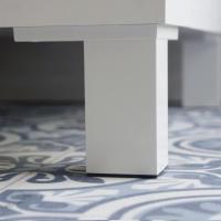 Taburete de Almacenamiento de Madera Roble Blanco Diseño de 2 Puertas y 1 Hueco - details 7