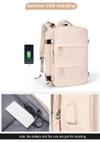 Mochila de gimnasio para laptop de 17 pulgadas 15.6 pulgadas para mujeres con almacenamiento múltiple compartimento recomendada para viajes y escolar hecho de nylon - details 4