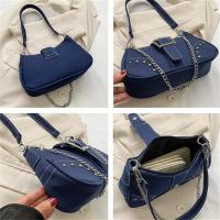 Bolso Retro Simple para axila, bolso de hombro informal de tendencia a la moda, bolso cruzado con textura informal de lona para mujer - details 22
