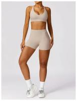 Pantalones cortos de Yoga para mujer, ropa de gimnasio de cintura alta, pantalones cortos deportivos de ciclismo - details 52