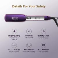 Plancha de pelo profesional KIPOZI, plancha plana de titanio con pantalla LCD Digital, rizador de calentamiento instantáneo de doble voltaje, regalo - details 2