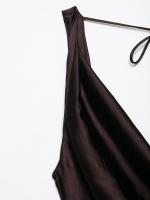 2025 verano nueva ropa de mujer textura de satén de seda vestido de tirantes largo vestido de fiesta con cuello en V para mujer - details 9