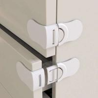 Gabinete de mano antiescaldaduras para bebé con cerradura, hebilla de seguridad de plástico blanco para niños, protección infantil - details 1