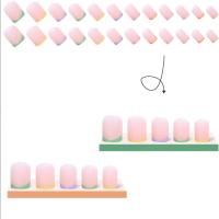 Uñas Postizas Cuadradas Cortas Con Diseños Colores Franceses Adhesivo En 24 Piezas Acrílicas Luminosas Para Mujeres Y Damas - details 2