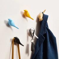 Ganchos de Pared Creativos en Forma de Pájaro Ganchos de Madera Resina con Grano - details 0
