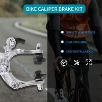 Juego de frenos delanteros Fixie para bicicleta de carretera, Kit de pinza de freno para bicicleta, juego de frenos de tracción lateral para la mayoría de las bicicletas Fixie Silver - details 3