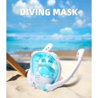 Máscara De Snorkel Total Facial Visión Panorámica De 180° Silicona Top Seco Gafas De Natación Y Nado Con 2 Snorkels Antiniebla Anti-Rociador - details 0