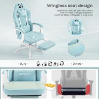 Silla de Oficina de Metal con Respaldar y Soporte Lumbar Asiento Amplio y Lleno de Cojín, Diseño de Malla Gris, GS11gr - details 23