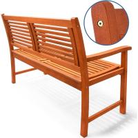 Banco de Jardín Madera FSC ®   Eucalipto Carga 320Kg 2 Plazas Terraza Balcón 120x60x90cm Resistente - details 6