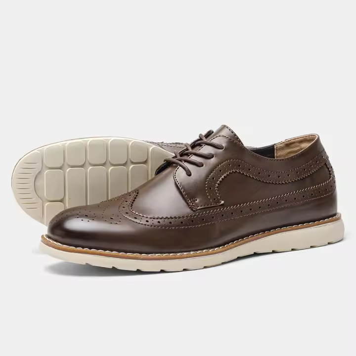 Zapatos casuales ultraligeros Brock para hombre, zapatillas de cuero cómodas de primavera y verano retro - 1