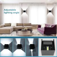 Aplique Pared Exterior, 12W Impermeable IP65 Lampara de pared Interior Exterior Luz Cálida 3000K 1000 lm Ángulo ajustable Lámpara Pared Blanco para Porche Salón Dormitorio - details 11