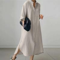 ZANZEA-vestido de mujer de manga larga, camisa lisa, vestido veraniego con botones y cuello de solapa, Vestidos largos holgados a la moda, bata Vintage para mujer - details 13