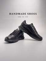 Zapatos hechos a mano, zapatos deportivos, zapatos de cuero para hombre, versátiles, pequeños, negros, que aumentan la altura. - details 14