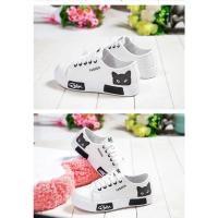 Zapatillas planas cómodas para mujer, zapatos informales con dibujos de gato, color blanco, primavera y otoño, novedad - details 6