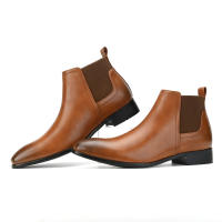 Botas Chelsea para hombre Comercio exterior cabeza pequeña cuadrada zapatos para hombre botines cortos de moda versátiles. - details 3