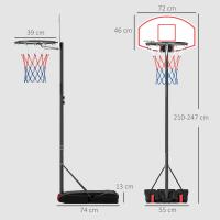 Canasta de Baloncesto Portátil Ajustable de Altura Juego de Baloncesto al Aire Libre con Tablero de Dardos Aro de Baloncesto Negro para Adolescentes y Adultos - details 6