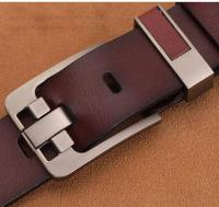Cinturón de piel de vaca auténtica para hombre, cinturón vintage de piel de vaca con hebilla, 100, 110, 120, 130, 140, 150, 160, 170cm - details 0