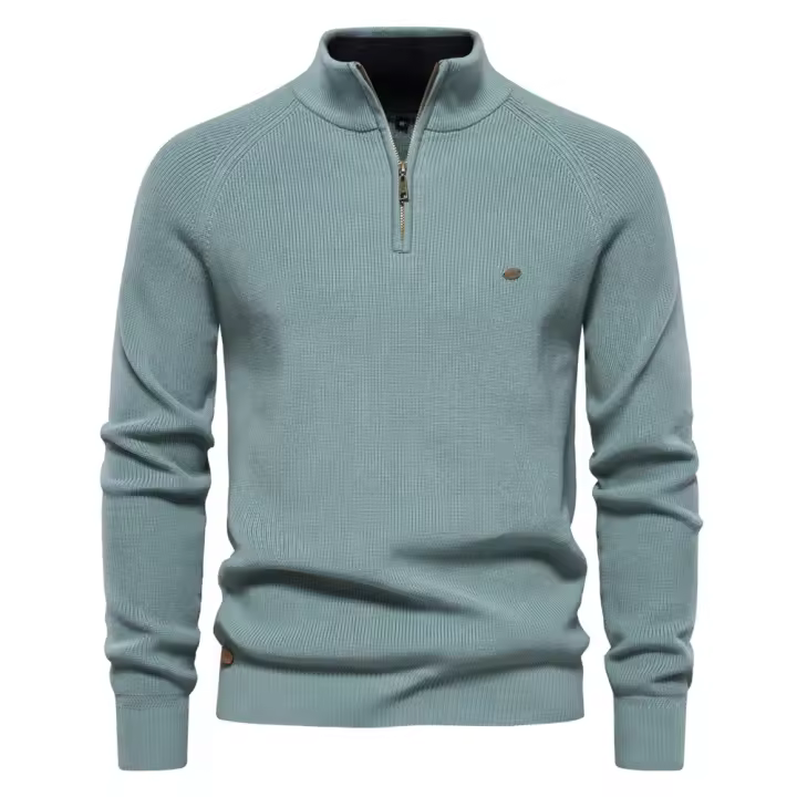 Día del padre 2025 Nuevo Otoño Cárdigans de algodón con cremallera para hombres Moda Casual Social Hombres Suéteres Cuello alto Cálido Invierno Suéter de punto Hombres - 1