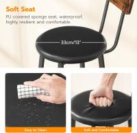 Juego de Taburetes de Bar de Metal y Madera Altos de Cocina con Resalto - details 6