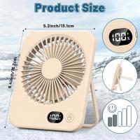 Mini Ventilador USB Recargable Portatil Silencioso, 5 Velocidades 180 ° Plegable Viento Fuerte para Oficina, Mesa, Hogar, Fitness, Viajes, Camping, Exterior - details 8