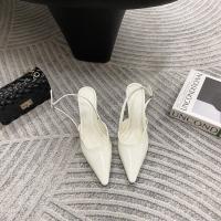 Bolsa de tacón fino puntiagudo sandalias de cabeza de las mujeres usan nuevo trasero francés versátil boca vacía poco profunda zapatos individuales zapatos de mujer - details 37