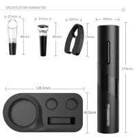 Abrebotellas de Vino Eléctrico de Acero Inoxidable Base de Carga Automática con Cortaventos y Vertedor de Vino para Cocina y Fiestas - details 1