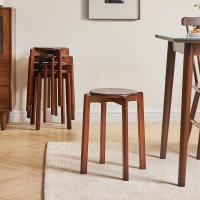 Juego de 4 Taburetes Redondos de Madera Taburetes de Bar Silla Apilable Mini Taburete - details 12