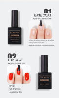 Parkson-Juego de esmaltes en Gel para uñas, Base y capa superior, barniz semitransparente para arte de uñas, laca de Gel UV semipermanente de larga duración, 12ml - details 1