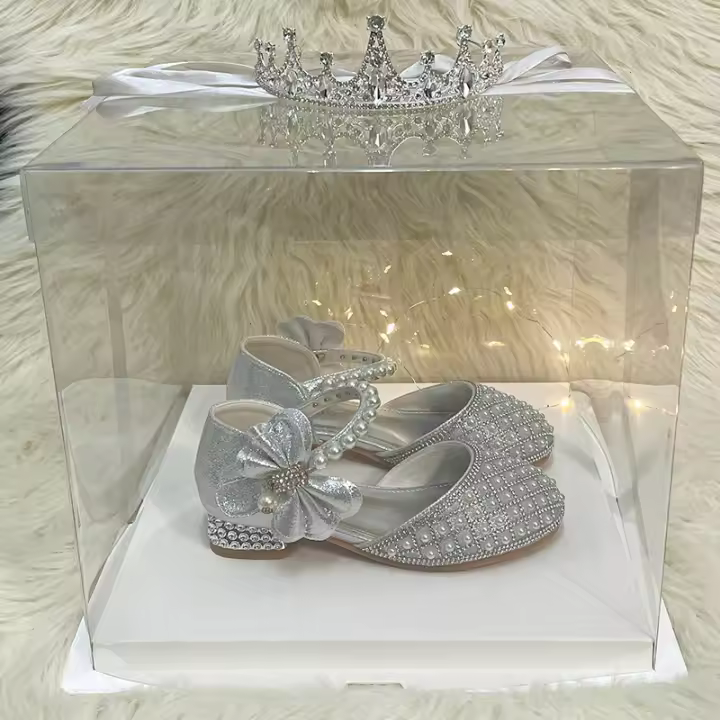 Zapatos de vestir de tacones altos de cristal de princesa para niñas - 1