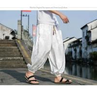 pantalones de marca al aire libre para hombres Lce seda dragón flor oscura bombachos sueltos pantalones casuales de pierna ancha de alta calidad para hombre - details 22