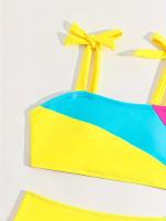 Traje de Baño Bikini de Dos Piezas con Colores en Contraste para Chica Adolescente para Vacaciones en la Playa - details 2