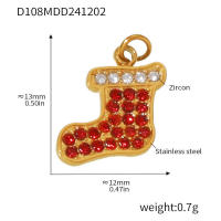 Collar de Navidad de moda para las mujeres Conjunto de Árbol de Navidad Muñeco de Niña Ciervos,Papá Noel Pendientes Collar Gift - details 7