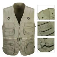 Chaleco Ligero para Hombres Color Sólido, Sin Mangas, Cuello en V, Múltiples Bolsillos, Para Primavera y Otoño - details 3
