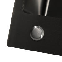 Fregadero de cocina empotrable de acero inoxidable, 50 x 45 cm, con escurridor con dispensador de jabón, color negro mate - details 5