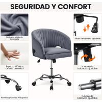 Silla de Oficina de Terciopelo Ruinas Giratorias de 360° Ajustable en Altura - details 7