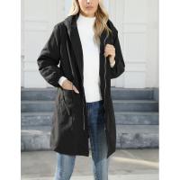 Parabrisas de terciopelo con capucha para mujer, chaqueta de longitud media, nuevo estilo, talla grande - details 2