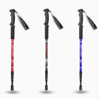 Bastones de Trekking ultraligeros ajustables, bastón de aleación de aluminio para caminar, Trail Running, senderismo, Alpenstock plegable para turismo - details 1